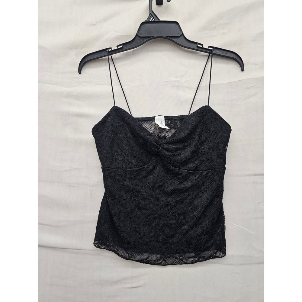 Wild Fable Womens Lace Camisole Top Black Nylon Blend Casual Size Small